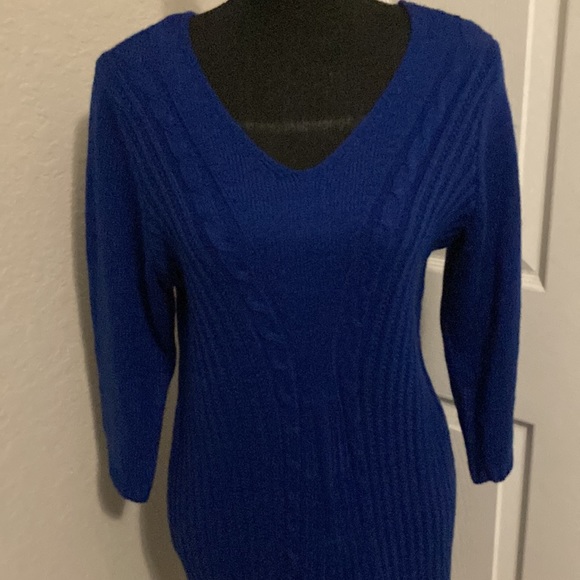 NY Collection Dresses Ny Collection Petite Royal Blue Sweater Dress
